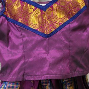 Purple Kanjivaram Lehenga for kids